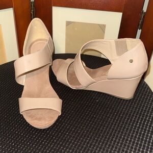 Jones New York Nude Wedge Sandals - Women